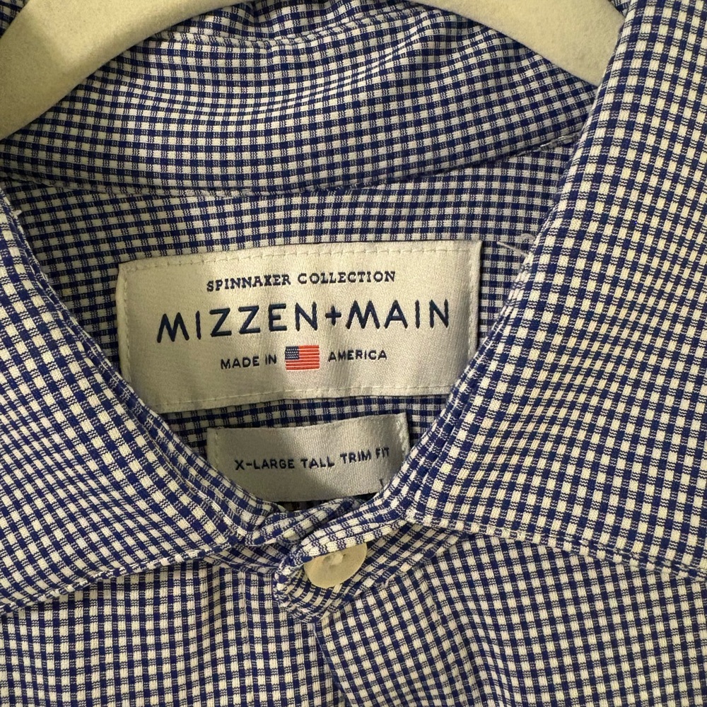Mizzen+Main Navy Gingham Men's Shirt